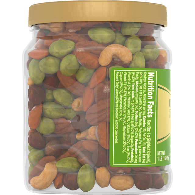 Planters® Premium Blend Roasted Mixed Nuts, Unsalted, Whole Nuts, 27 Oz Jar
