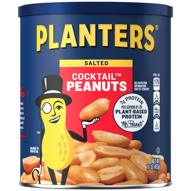 PLANTERS® SALTED Cocktail PEANUTS, 16 OZ CAN