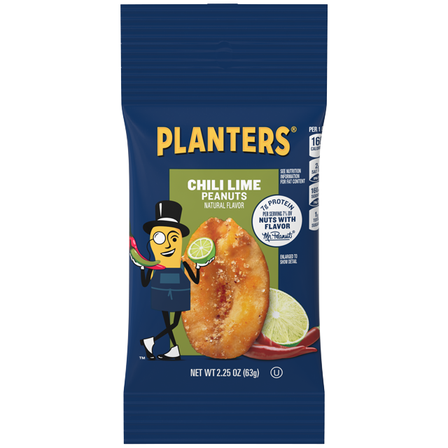 PLANTERS® CHILI LIME PEANUTS, 2.25 OZ (3/10 PACKS) PACKET