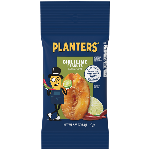 PLANTERS® CHILI LIME PEANUTS, 2.25 OZ PACKET