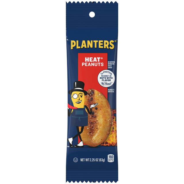 PLANTERS® HEAT® PEANUTS, 2.25 OZ (3/15 PACKS) TUBE