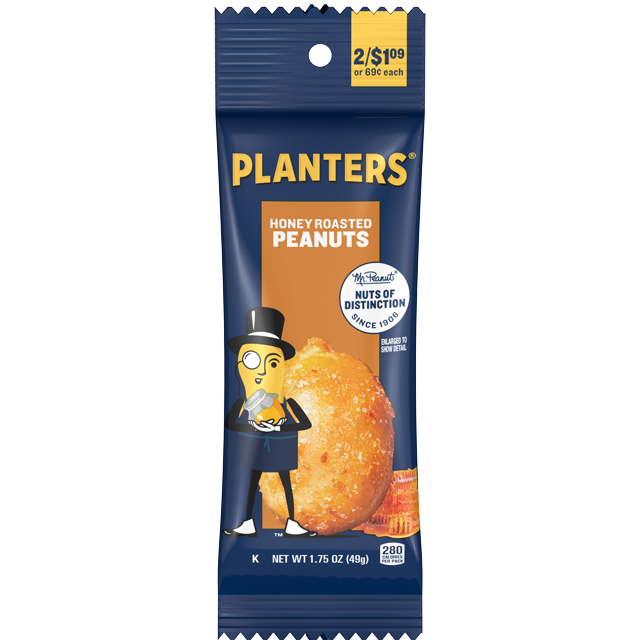 PLANTERS® Honey Roasted Peanuts, 1.75 oz (6/18 packs) tube