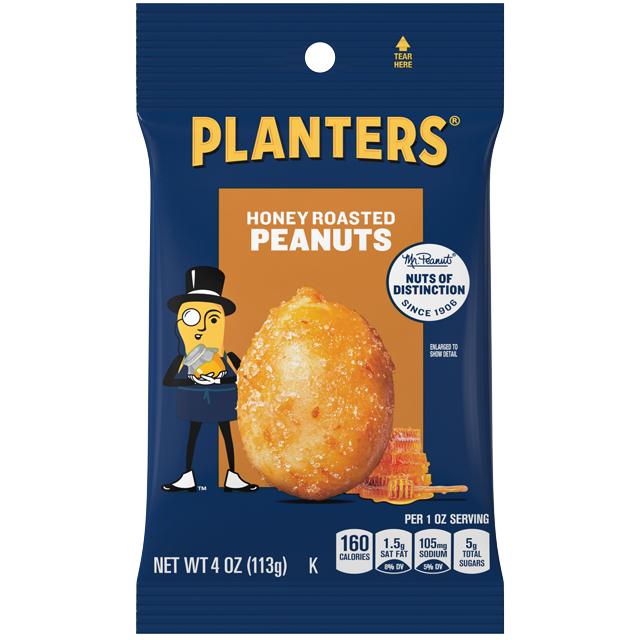 PLANTERS® Honey Roasted Peanuts, 4 oz bag