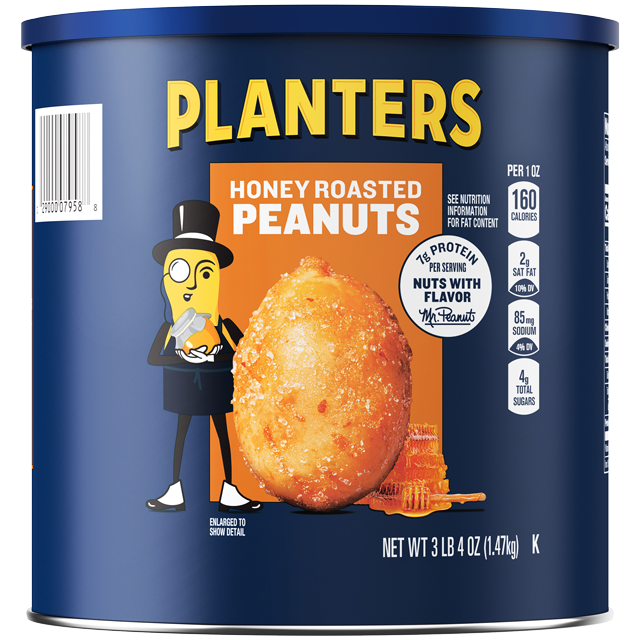 PLANTERS® HONEY ROASTED PEANUTS, 52 OZ CAN