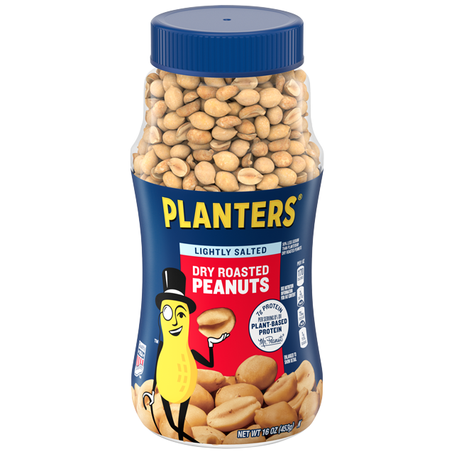 PLANTERS® Lightly Salted Dry Roasted Peanuts, 16 oz jar