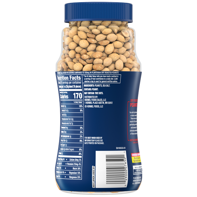 PLANTERS® Lightly Salted Dry Roasted Peanuts, 16 oz jar