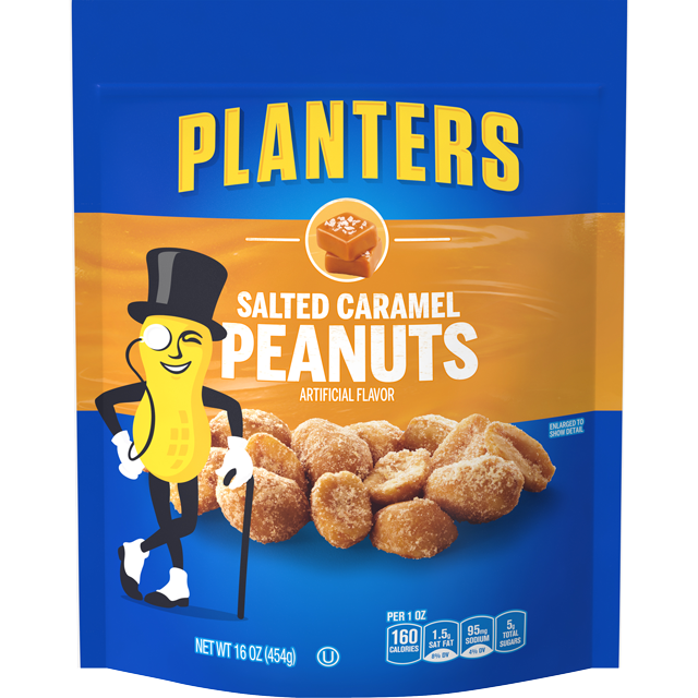 PLANTERS® SALTED CARAMEL PEANUTS, 16 OZ BAG