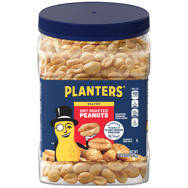 Planters Pop & Pour Honey Roasted Peanuts, 7 Oz Jar, Nuts