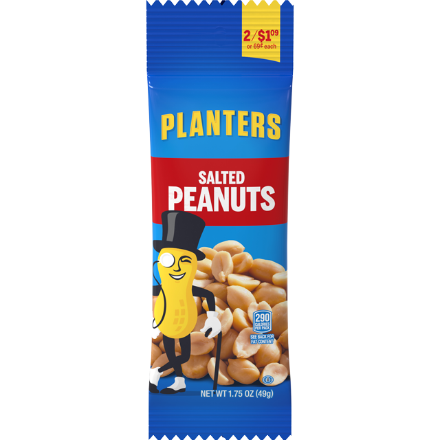 PLANTERS® Salted Peanuts, 1.75 Oz (6/18 Packs) Packet