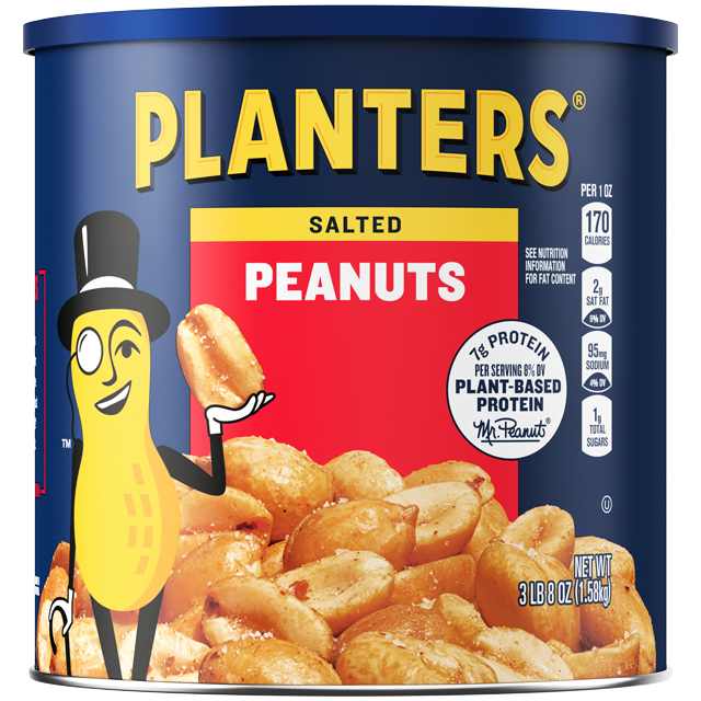 PLANTERS® Salted Peanuts, 56 Oz Can