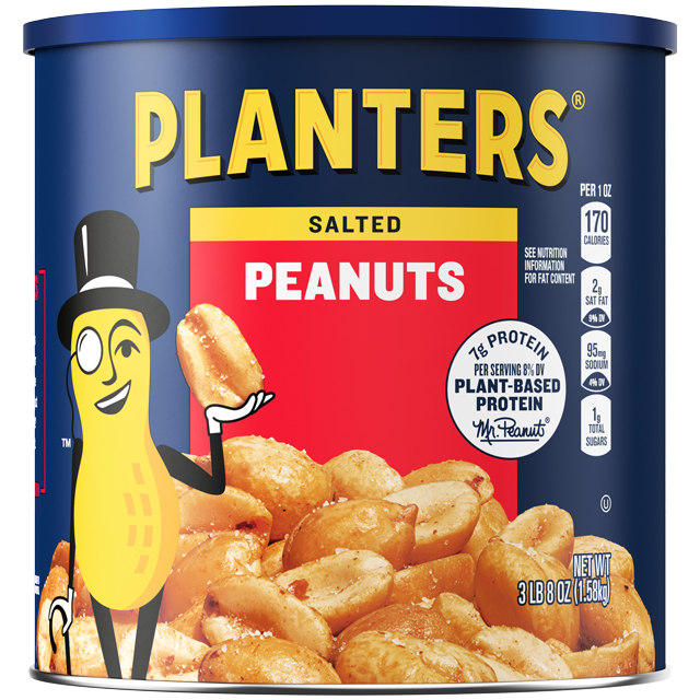 PLANTERS Salted Peanuts 56 Oz Can PLANTERS Brand