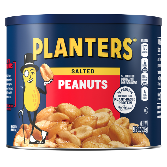 PLANTERS® Salted Peanuts, 9.5 Oz Can - PLANTERS® Brand