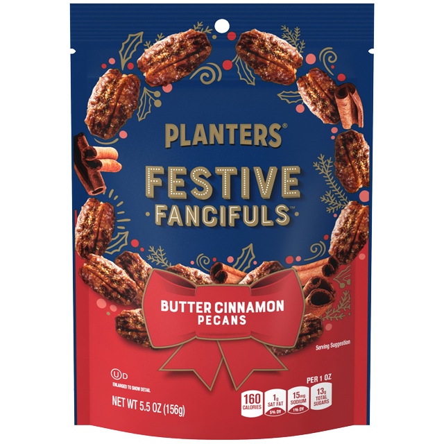 PLANTERS<sup>®</sup> KETTLE COOKED BUTTER CINNAMON PECANS, 5.5. OZ BAG