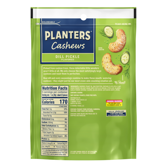 PLANTERS® Dill Pickle Cashews, 5 oz Bag