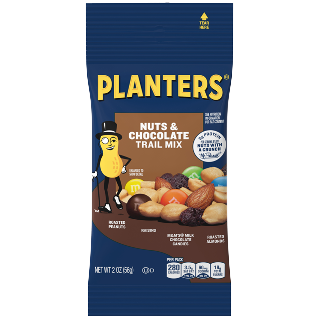 PLANTERS<sup>®</sup> NUTS & CHOCOLATE TRAIL MIX 2 OZ PACKET
