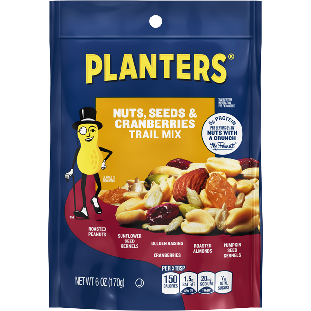 PLANTERS<sup>®</sup> Nuts, Seeds, And Cranberry Trail Mix 6 oz Bag