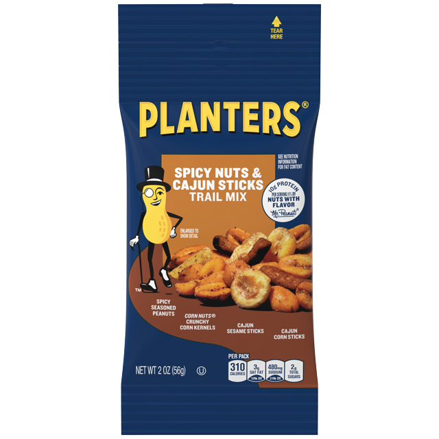 PLANTERS<sup>®</sup> SPICY NUTS AND CAJUN STICKS TRAIL MIX 2 oz Packet