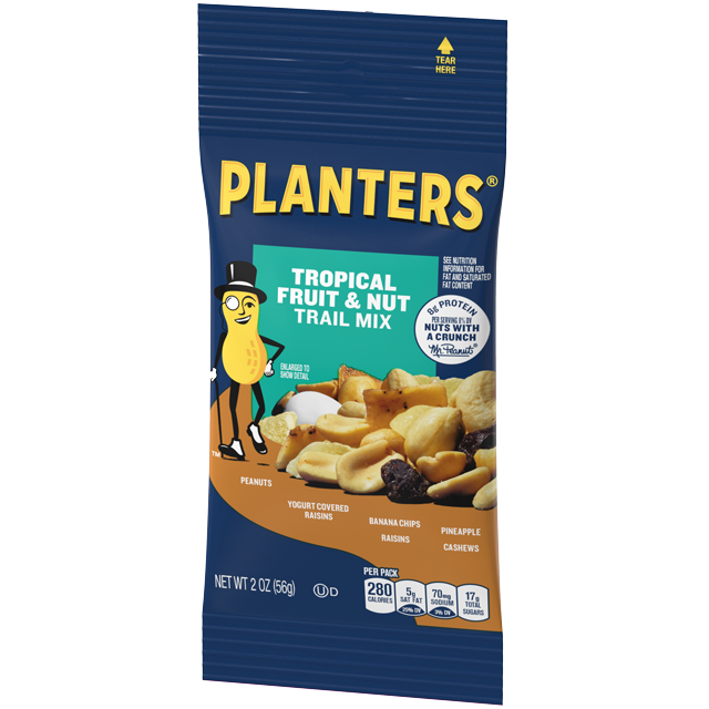 PLANTERS<sup>®</sup> TROPICAL FRUIT & NUTS TRAIL MIX 2 OZ Packet