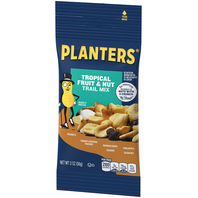 PLANTERS<sup>®</sup> TROPICAL FRUIT & NUTS TRAIL MIX 2 OZ Packet