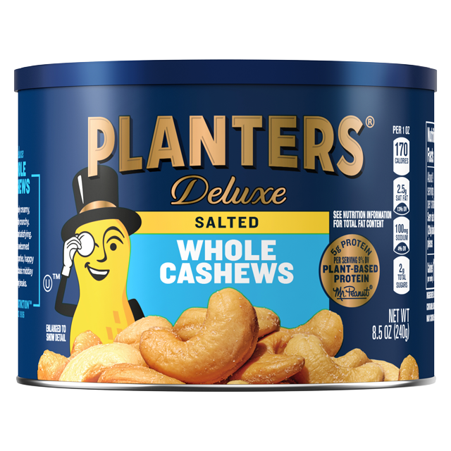 PLANTERS<sup>®</sup> Deluxe Salted Whole Cashews 8.5 oz can