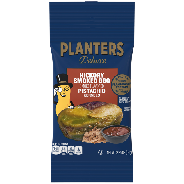 PLANTERS<sup>®</sup> HICKORY SMOKED BBQ PISTACHIO KERNELS, 2.25 oz Packet