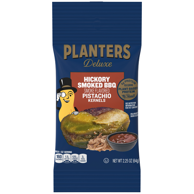 PLANTERS<sup>®</sup> HICKORY SMOKED BBQ PISTACHIO KERNELS, 2.25 oz Packet