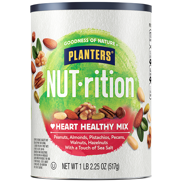 PLANTERS® NUT-RITION<sup>®</sup> Heart Heathy Nut Mix with Walnuts and Hazelnuts, 18.25 oz Can