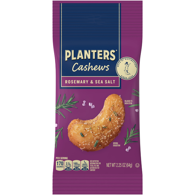 PLANTERS<sup>®</sup> Rosemary & Sea Salt Cashews, 2.25 oz Packet
