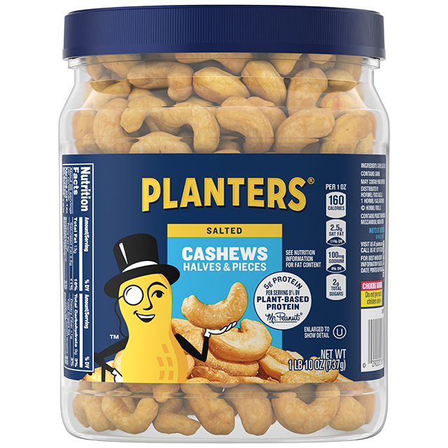PLANTERS<sup>®</sup> Cashew Halves and Pieces, 26 oz Can