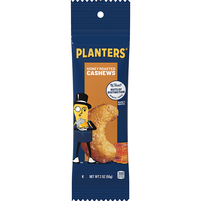 PLANTERS<sup>®</sup> Honey Roasted Cashews, 2 oz packet