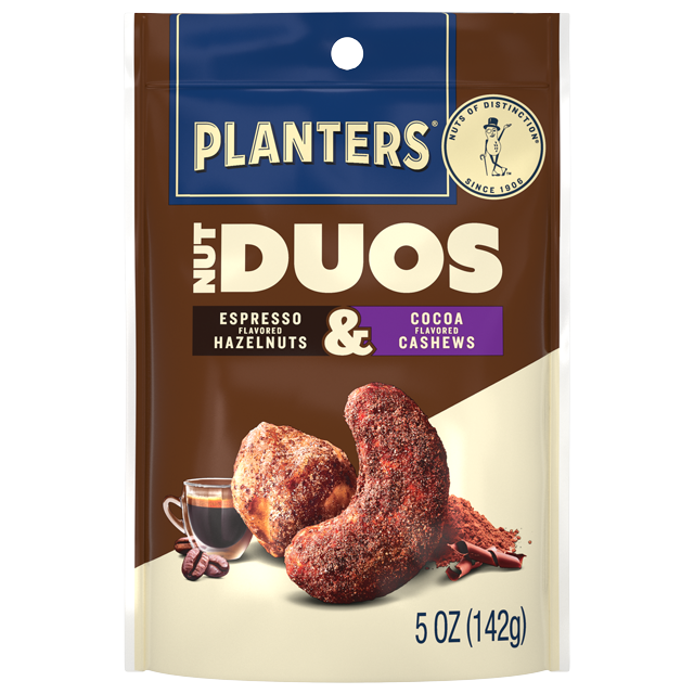 PLANTERS<sup>®</sup> Nut DUOS Cocoa Cashews & Espresso Hazelnuts, 5 oz Bag