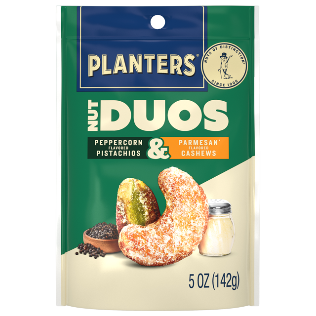 PLANTERS® Nut DUOS Peppercorn Pistachios & Parmesan Flavored Cashews, 5 OZ BAG 