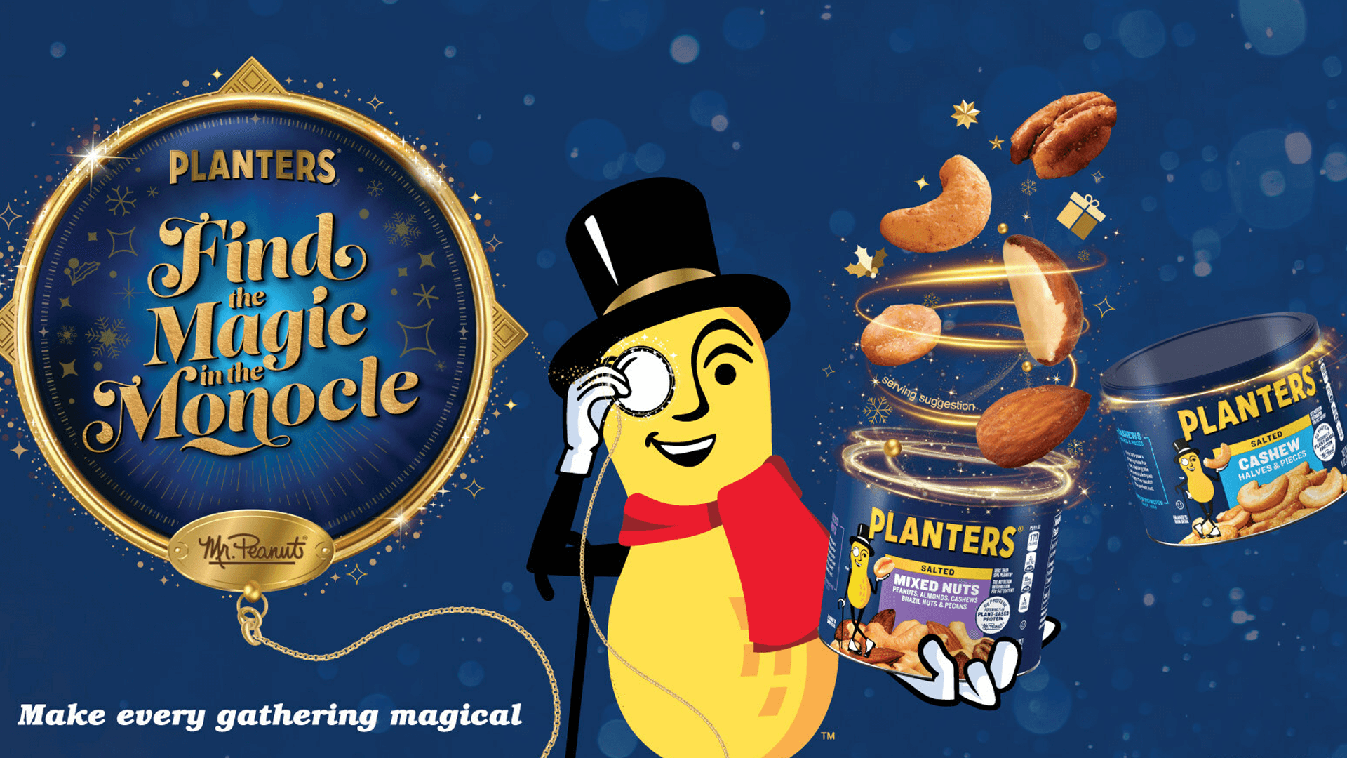 Magic in the Monocle featuring Mr Peanut and a sweepstakes call to action