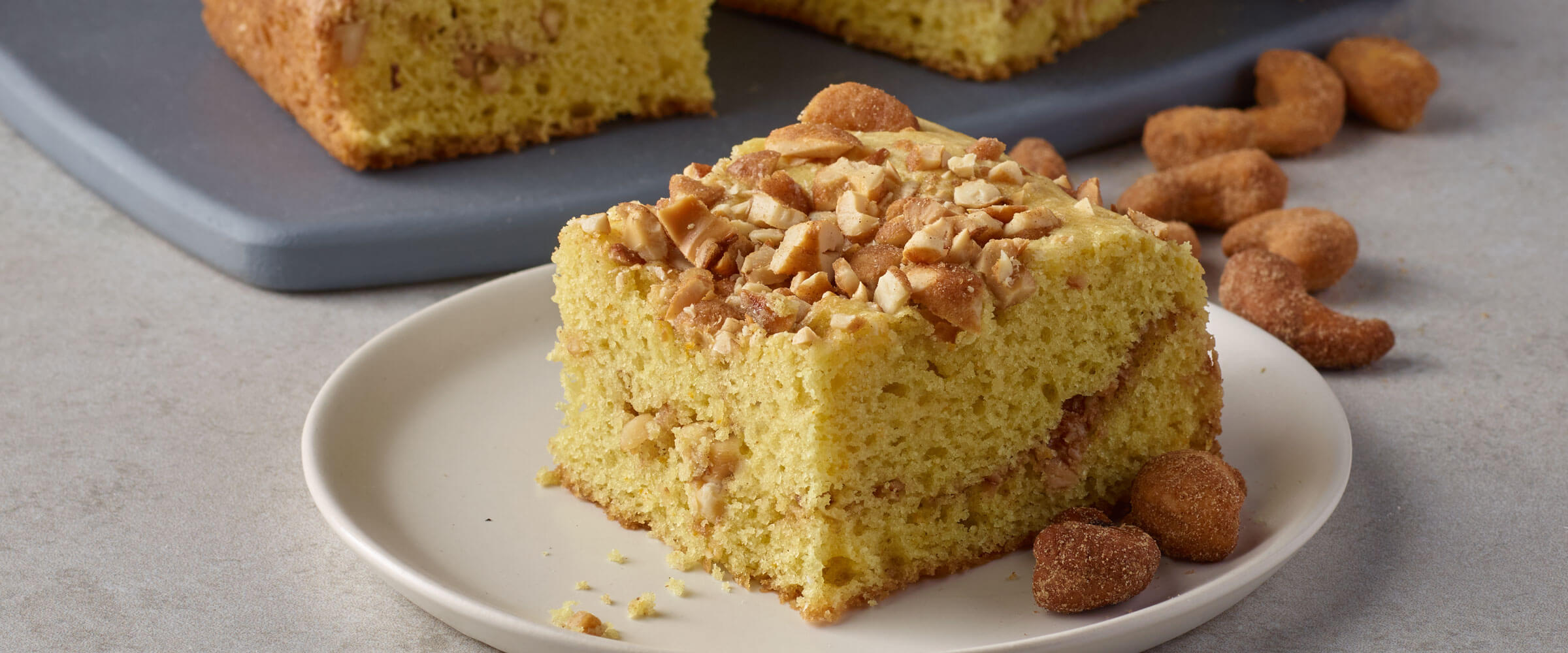 cinnamon brown sugar cashew cake