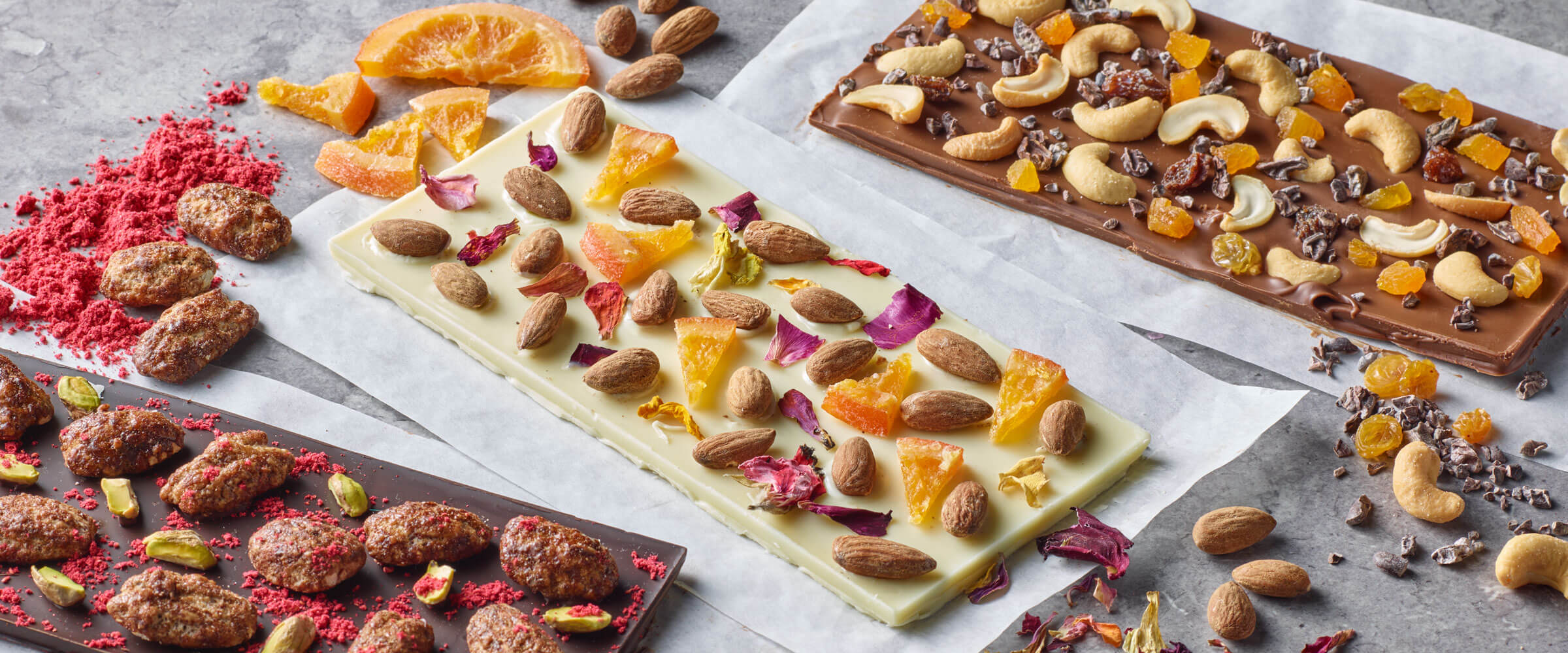 DIY chocolate bars in various flavors