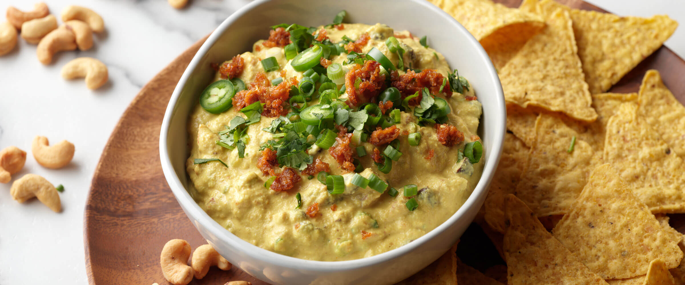 Vegan Cashew Loaded Queso Dip