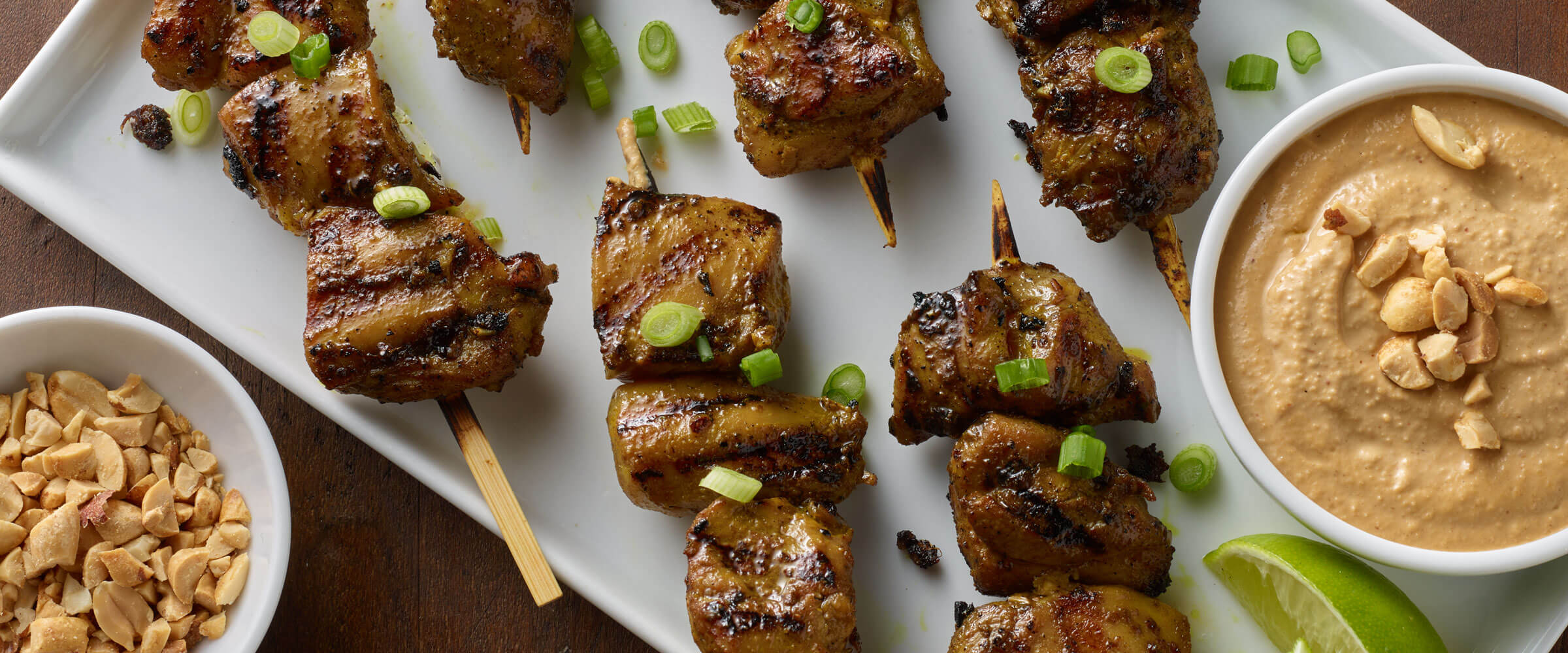 Grilled Chicken Satay With Peanut Sauce