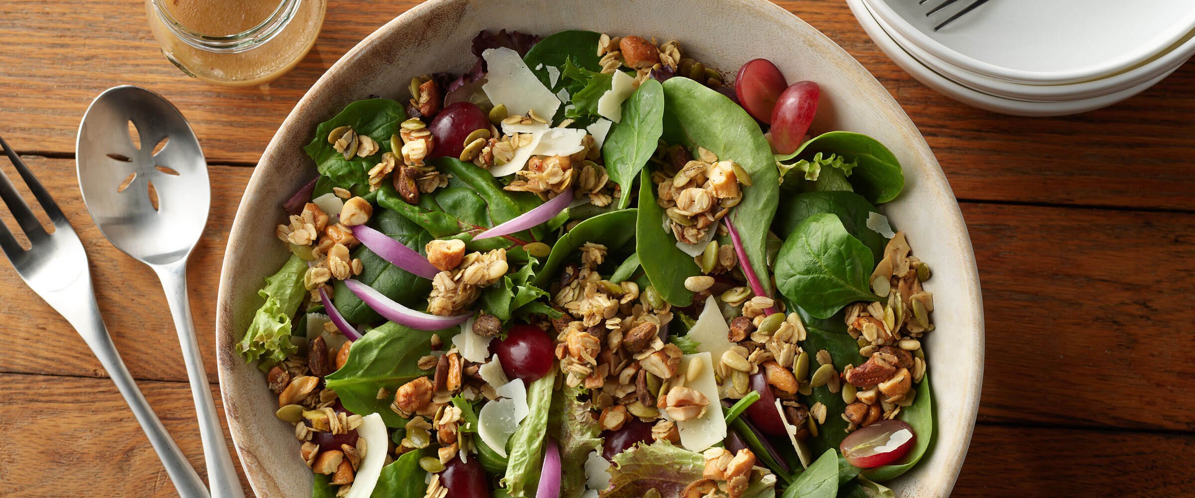 Italian Salad with Parmesan Peppercorn Savory Granola
