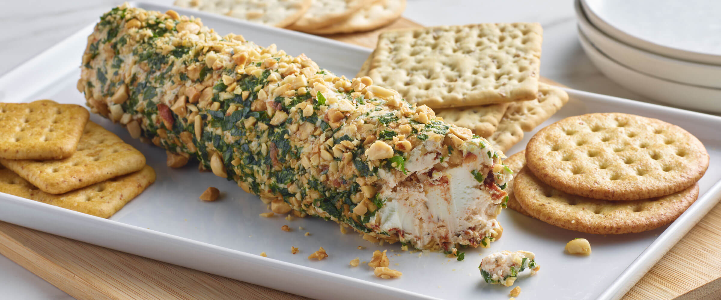 herbed peanut goat cheese log