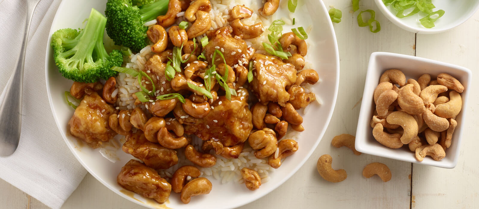 Cashew Chicken dish with deluxe salted whole cashews