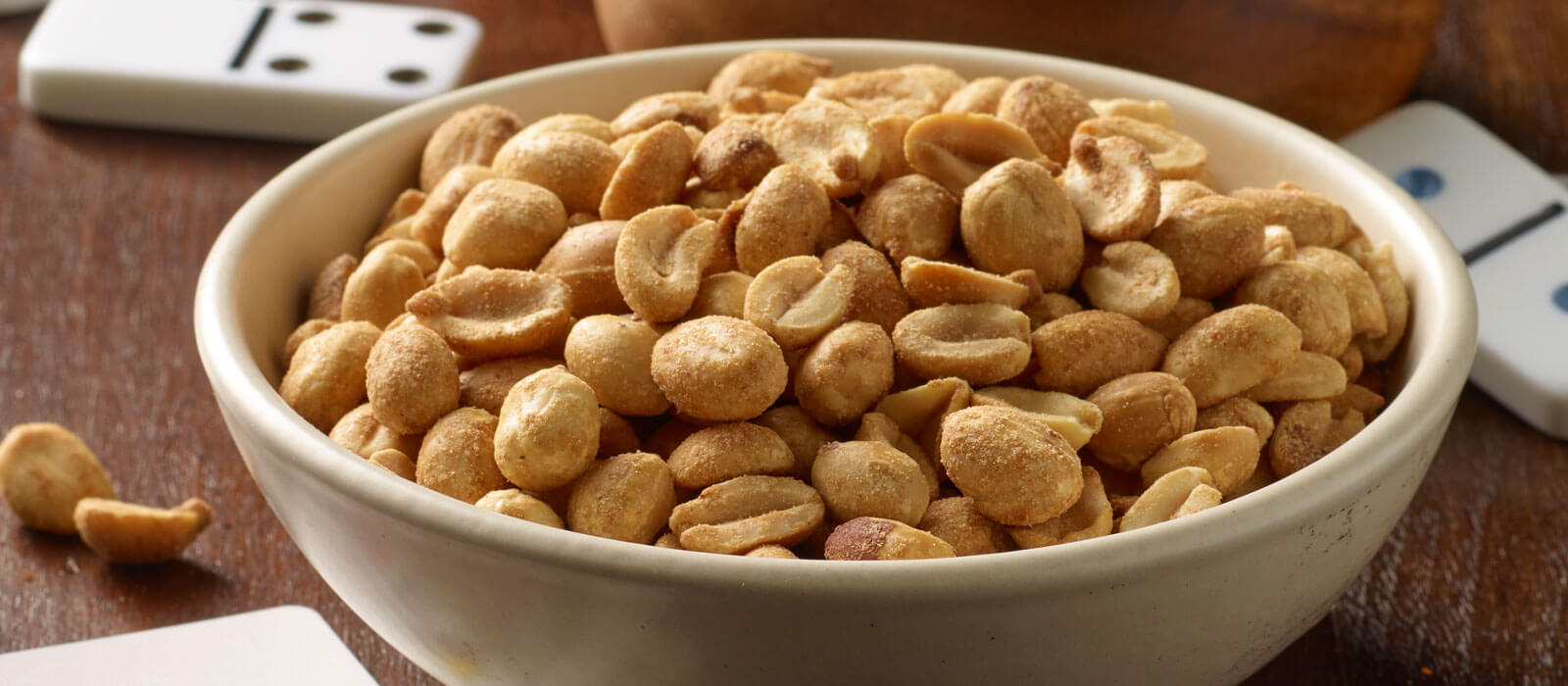 Salted dry roasted peanuts in a bowl