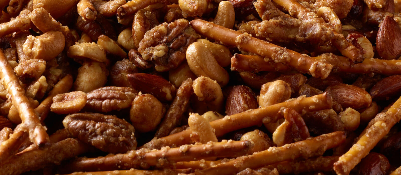 Close up of the winter spiced nut mix