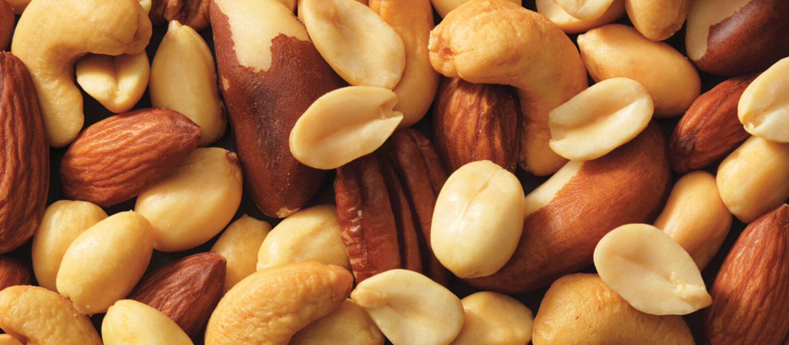 Close up of unsalted mixed nuts