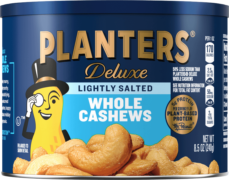 Container of Planters Deluxe Lightly Salted Cashews