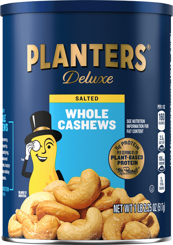 Container of Planters Deluxe Lightly Salted Cashews