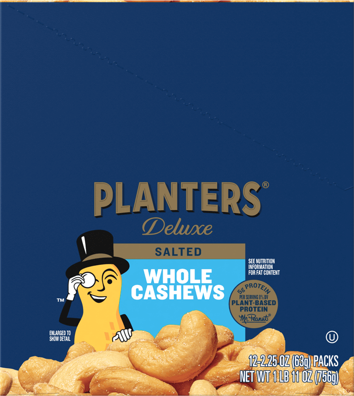 12 pack of Planter’s Deluxe Salted Cashews