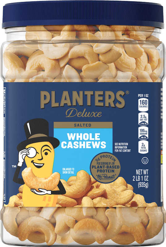 Container of Planter’s Deluxe Salted Cashews