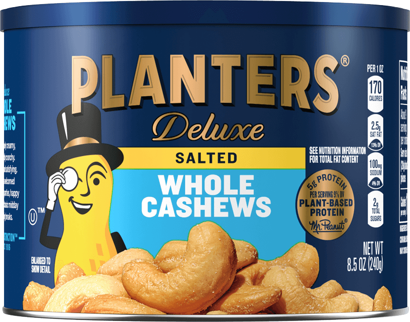 Container of Planters Deluxe Lightly Salted Cashews