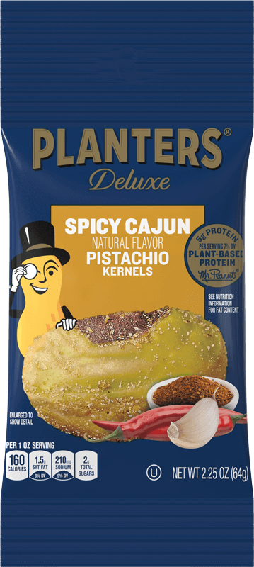 Snack Bag of Planters Deluxe Spicy Cajun Pistachio Kernels