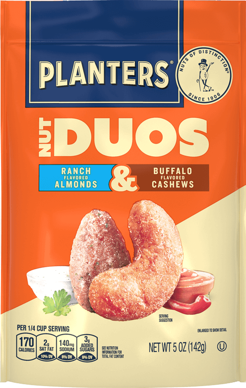 Planters Nut Duos Buffalo Cashews and Ranch Almonds